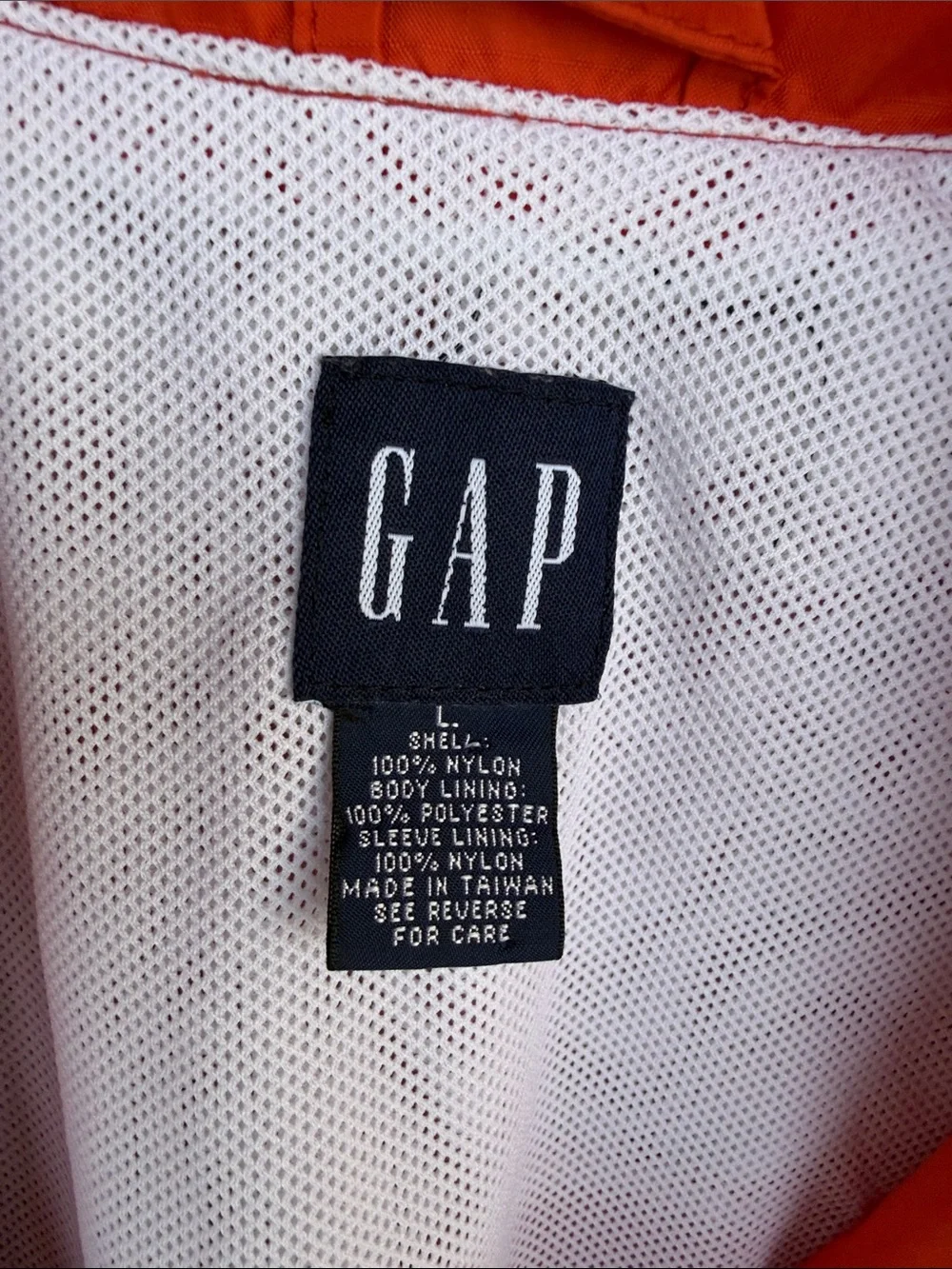 GAP Orange Lightweight Zip-Up Windbreaker